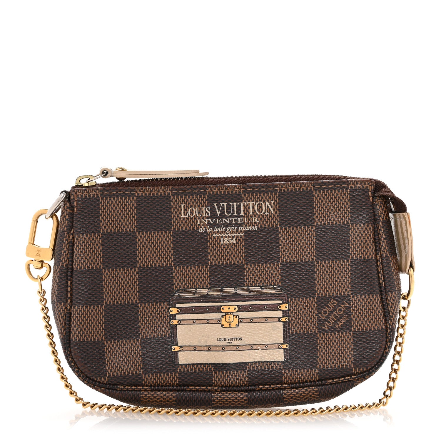 Louis Vuitton Damier Ebene Trunks and Locks Mini Pochette Accessories 1 of 9
