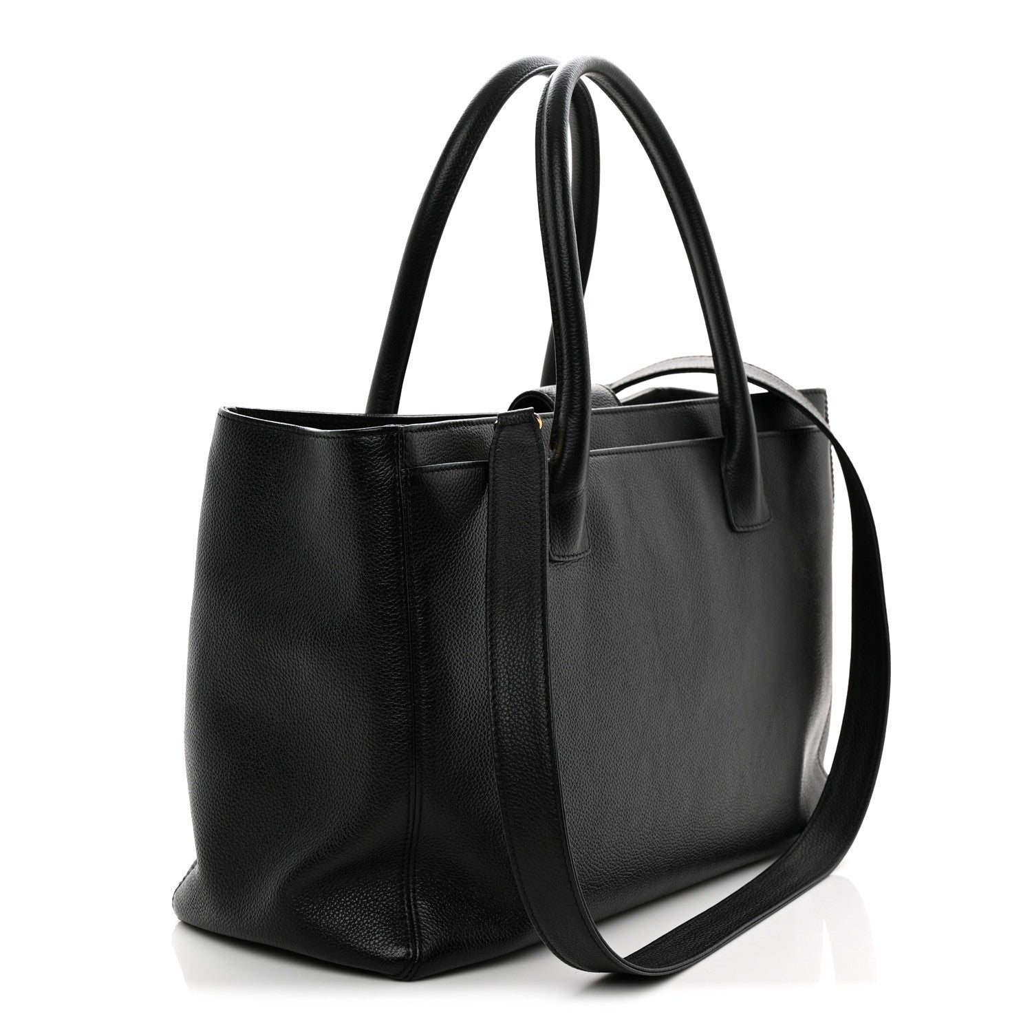 Chanel Calfskin Cerf Executive Shopper Tote Black 3 of 12