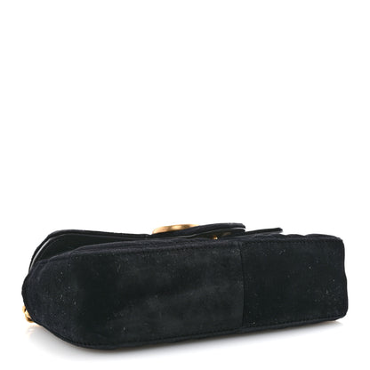 Gucci Velvet Matelasse Mini GG Marmont Shoulder Bag Black 4 of 13