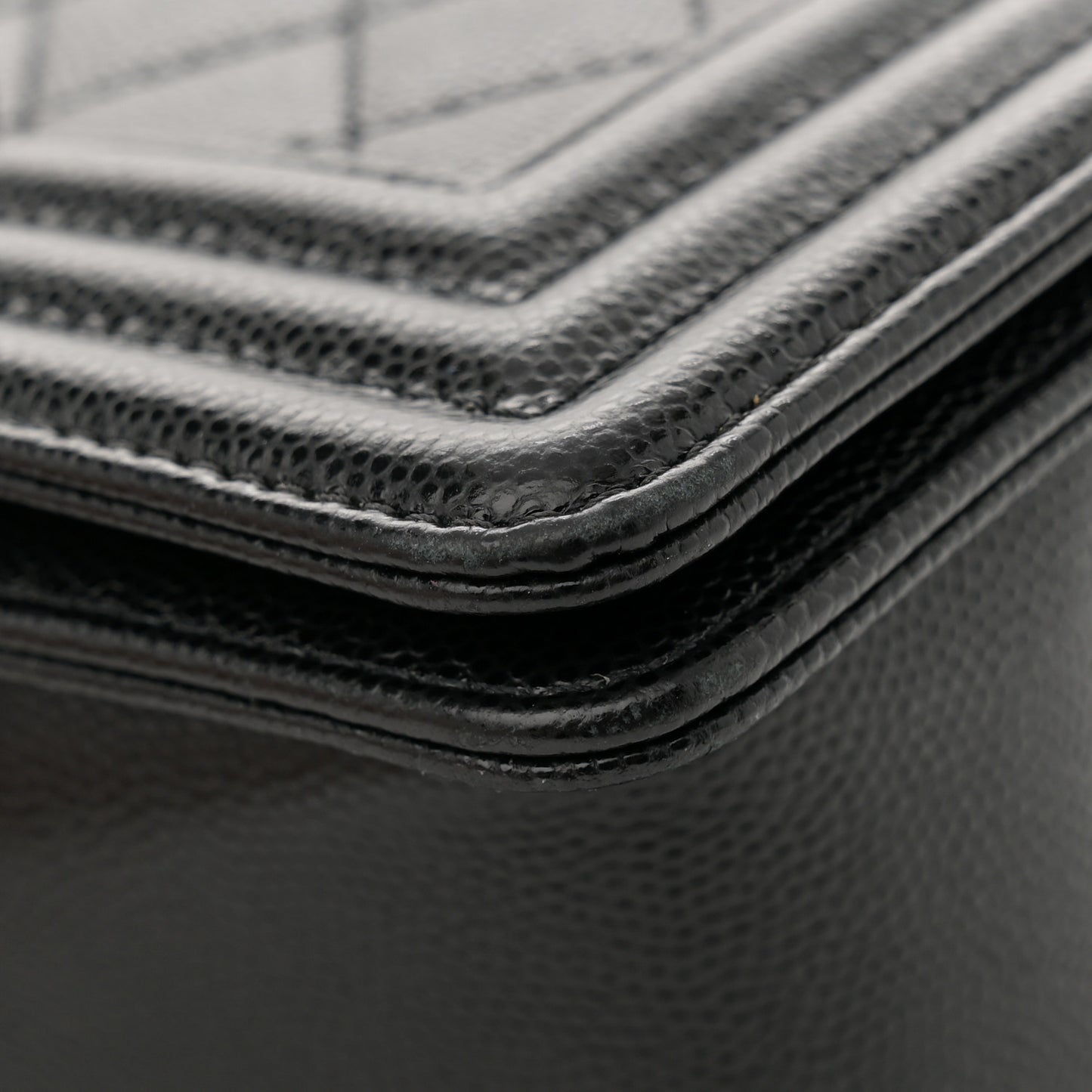 Caviar Quilted Small Boy Flap Black