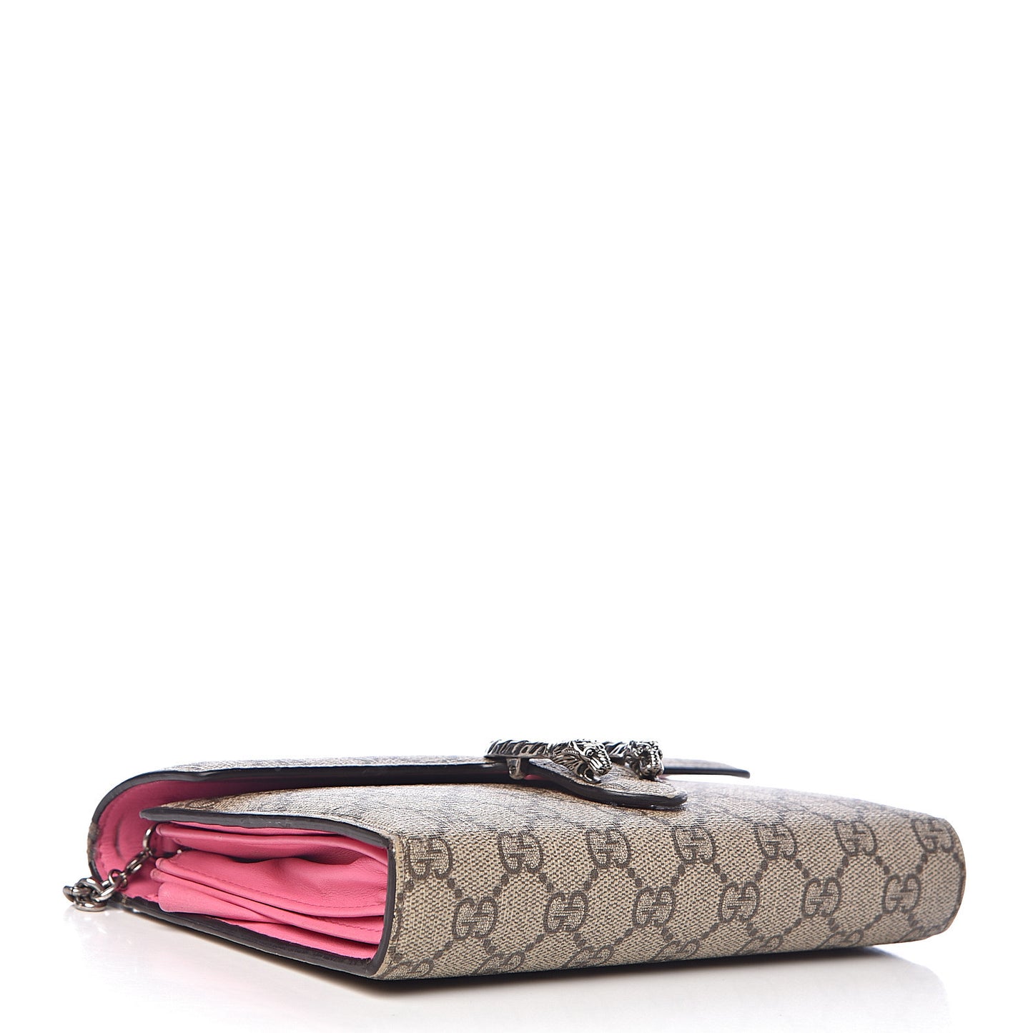 GG Supreme Monogram Mini Dionysus Chain Wallet Beige Pink