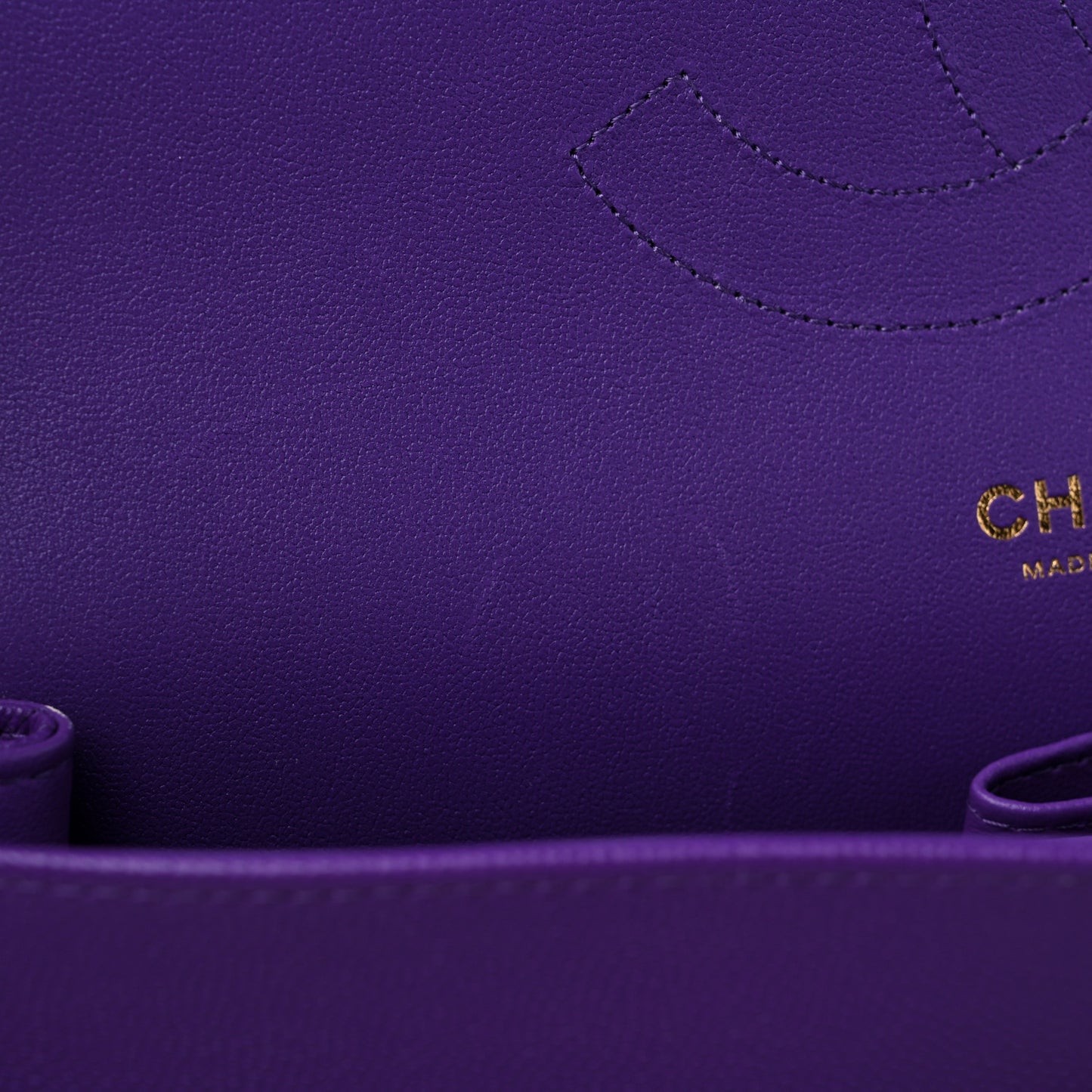 Caviar Quilted Jumbo Double Flap Dark Purple