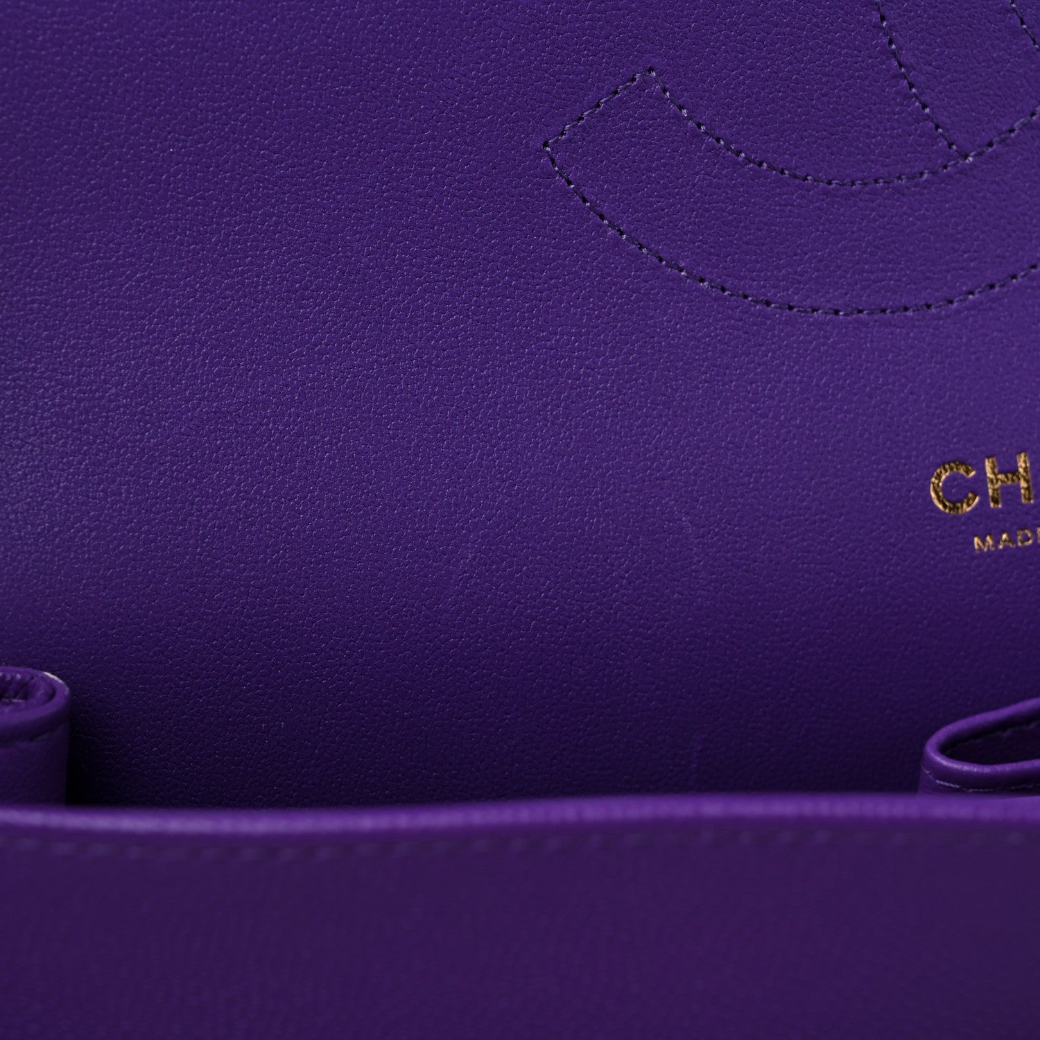 Chanel Caviar Quilted Jumbo Double Flap Dark Purple 10 of 12