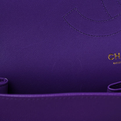 Chanel Caviar Quilted Jumbo Double Flap Dark Purple 10 of 12