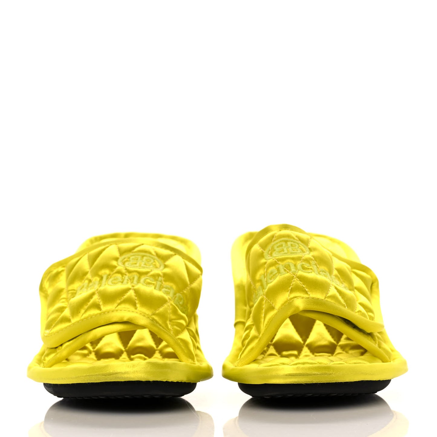 Satin Quilted Home 80mm Sandals 36 Lime