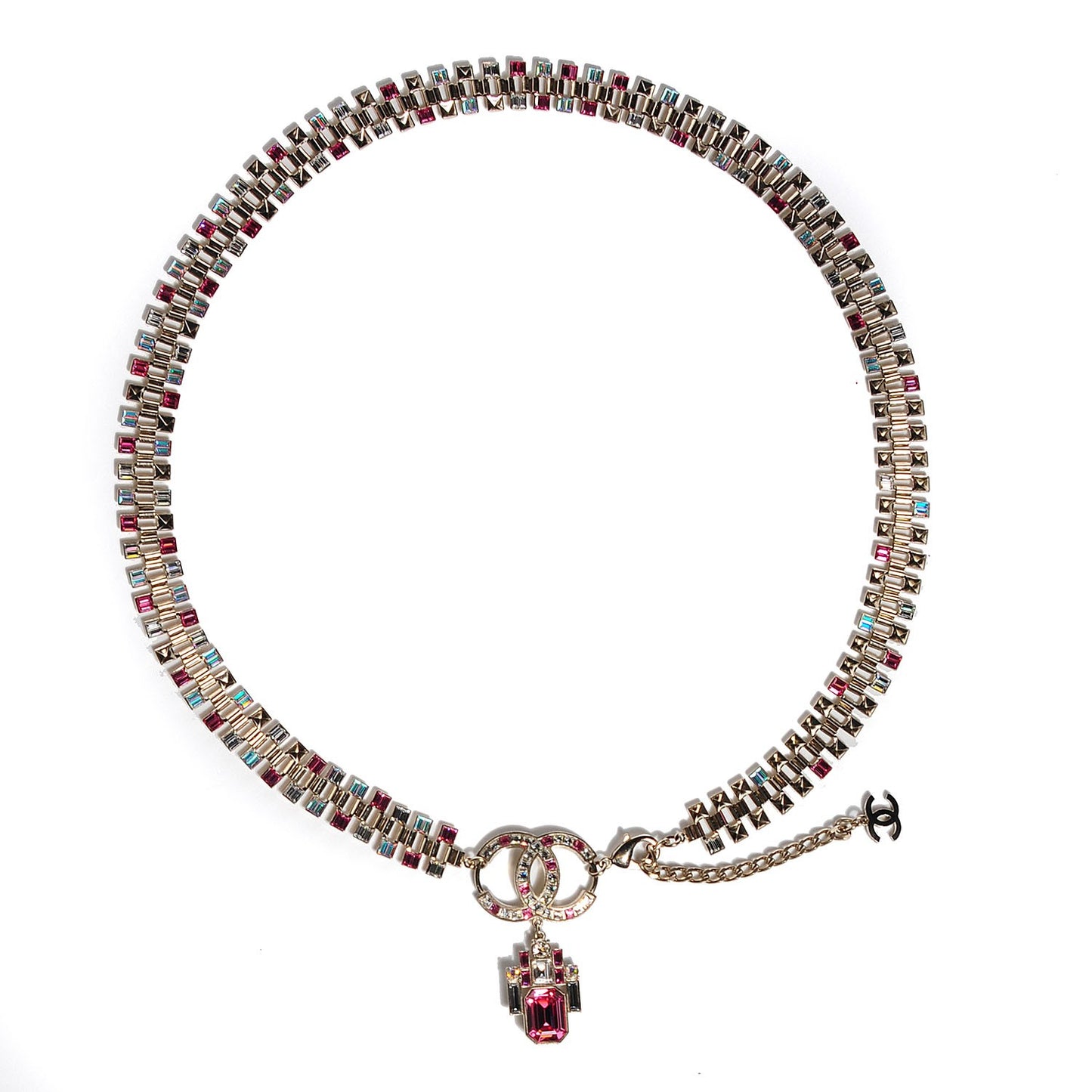 Crystal Baguette CC Belt Pink Gold