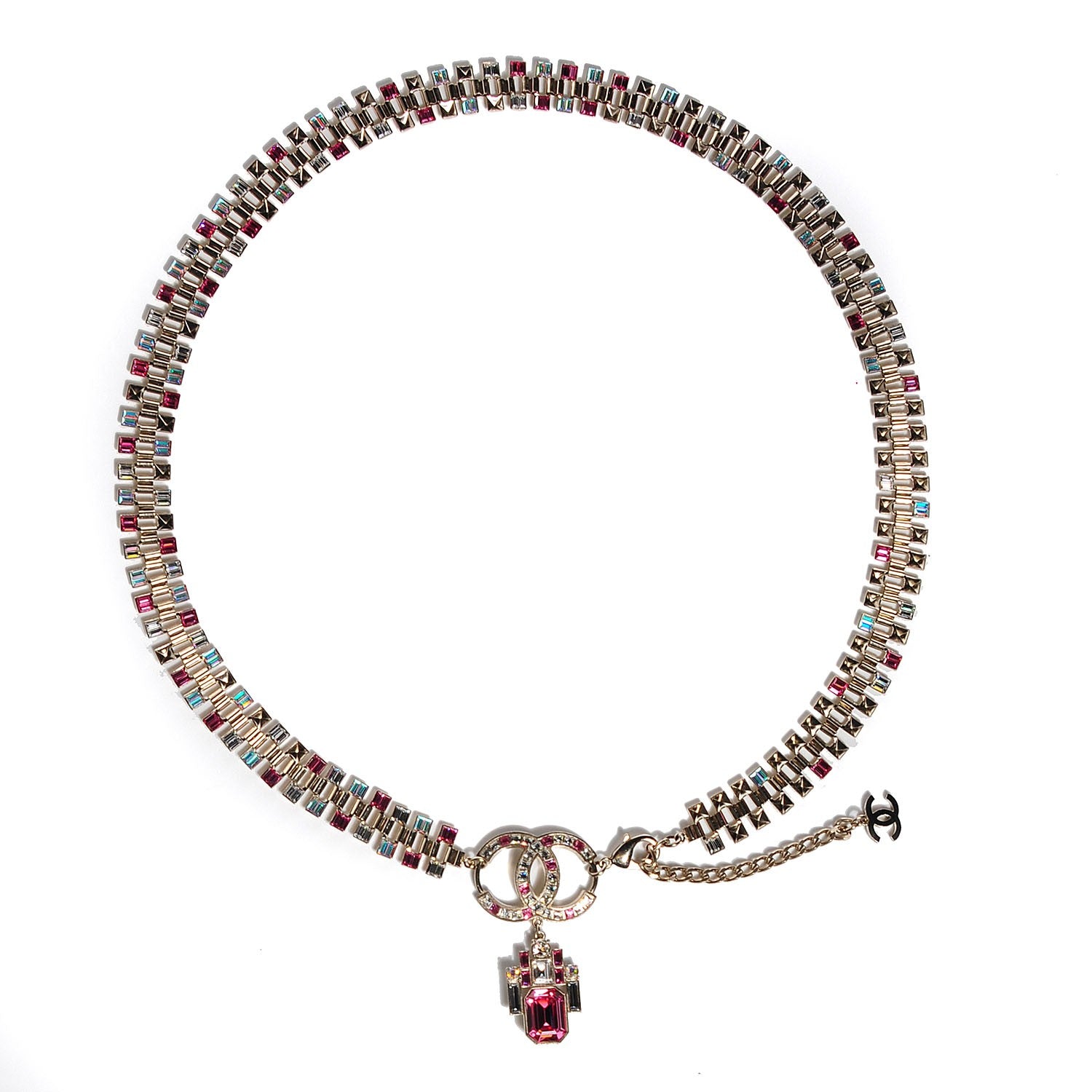 Chanel Crystal Baguette CC Belt Pink Gold 1 of 4