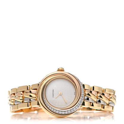 Cartier 18K Pink Yellow White Gold Diamond 27mm Trinity Quartz Watch 2 of 4