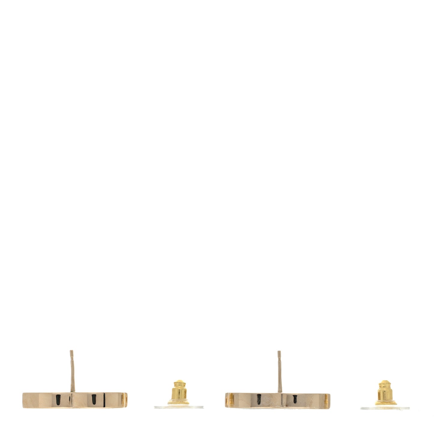 Enamel CC Earrings Gold Black White