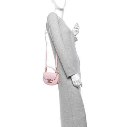 Celine Shiny Calfskin Triomphe Mini Besace Clea Pastel Pink 2 of 14