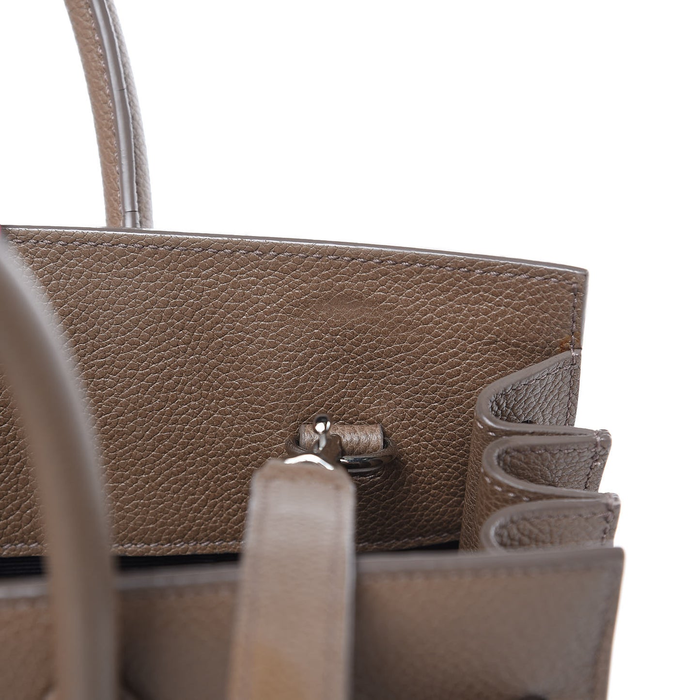 Grained Calfskin Baby Sac De Jour Dark Beige