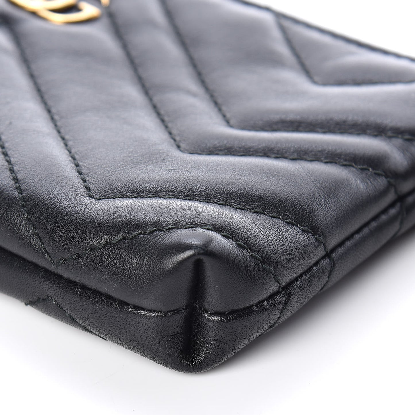 Calfskin Matelasse Mini GG Marmont Chain Bag Black