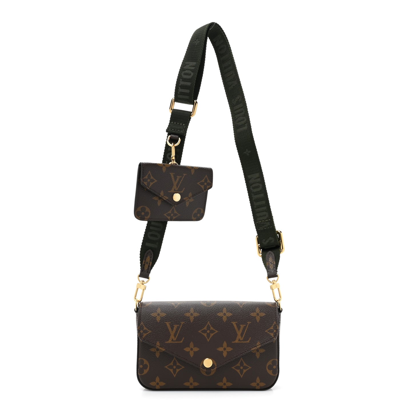 Monogram Felicie Strap & Go Kaki