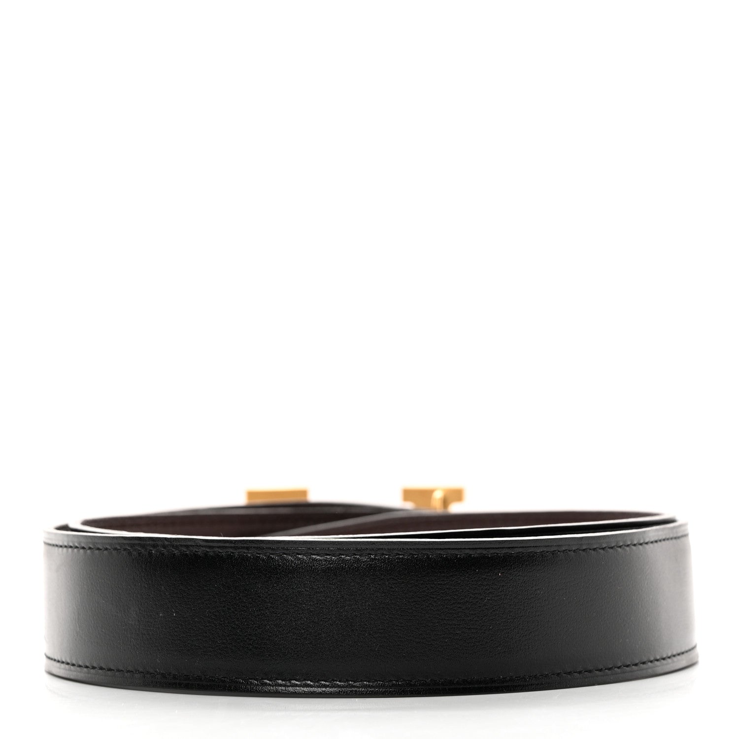 Hermes Box Togo 32mm Guilloche H Belt 80/32 Black Chocolate 2 of 8