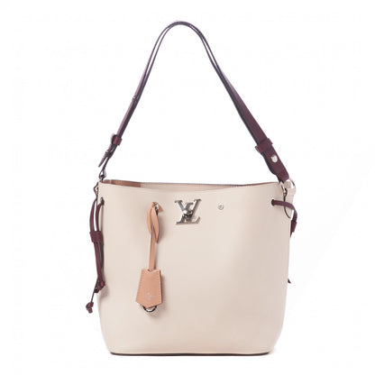 Louis Vuitton Calfskin Lockme Bucket Soie Quartz Calla 1 of 8