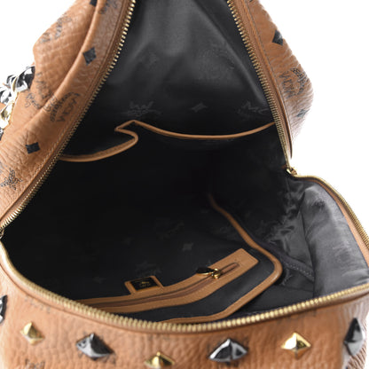 MCM Visetos Studded Medium Stark M Backpack Cognac 4 of 12