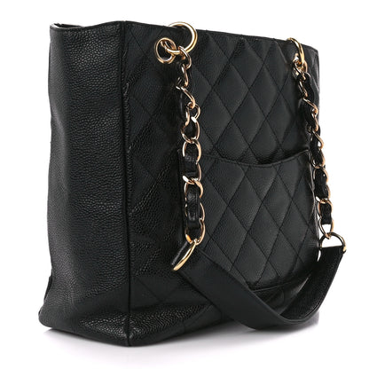 Chanel Caviar Quilted Petit Shopping Tote PST Black 3 of 16