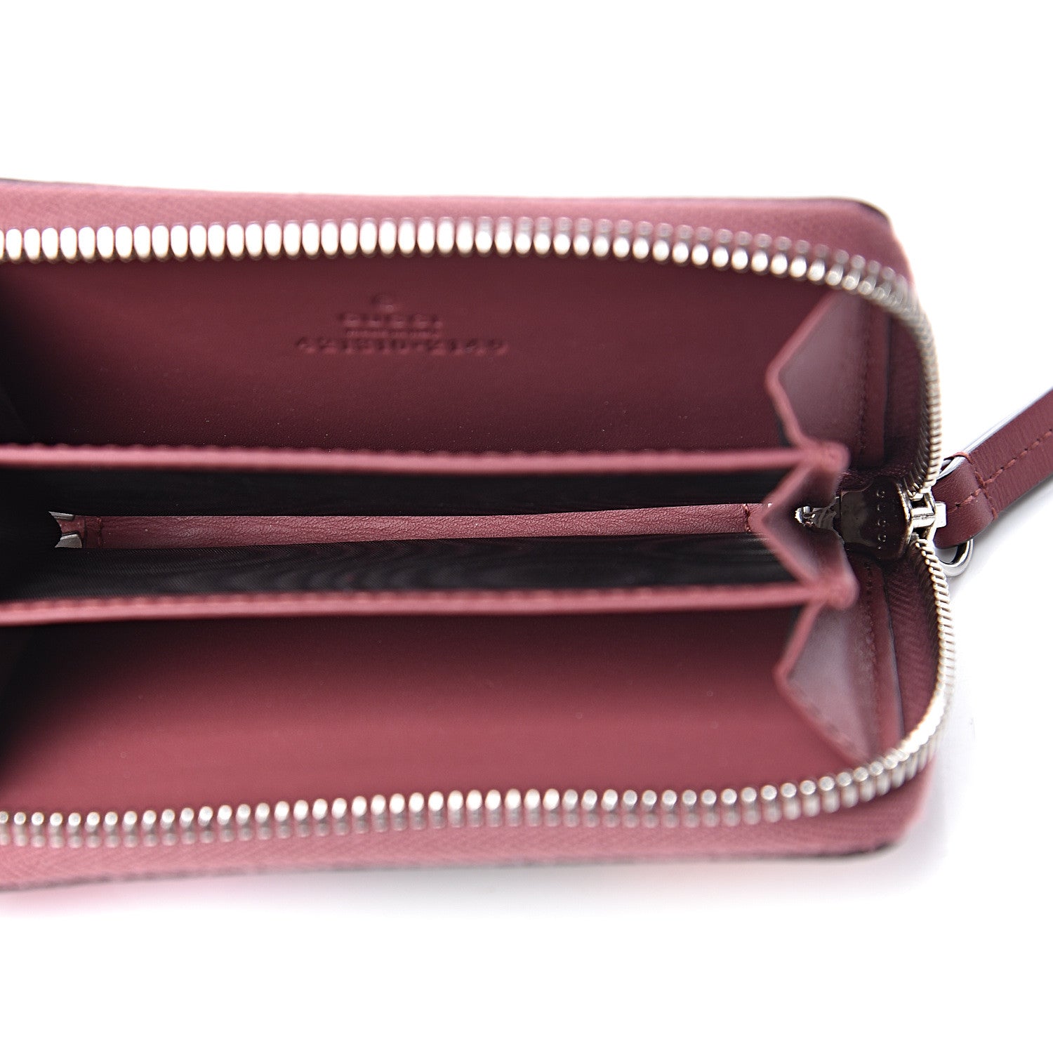 Gucci GG Supreme Monogram Blooms Zip Around Card Case Wallet Beige Multicolor Dry Rose 6 of 7