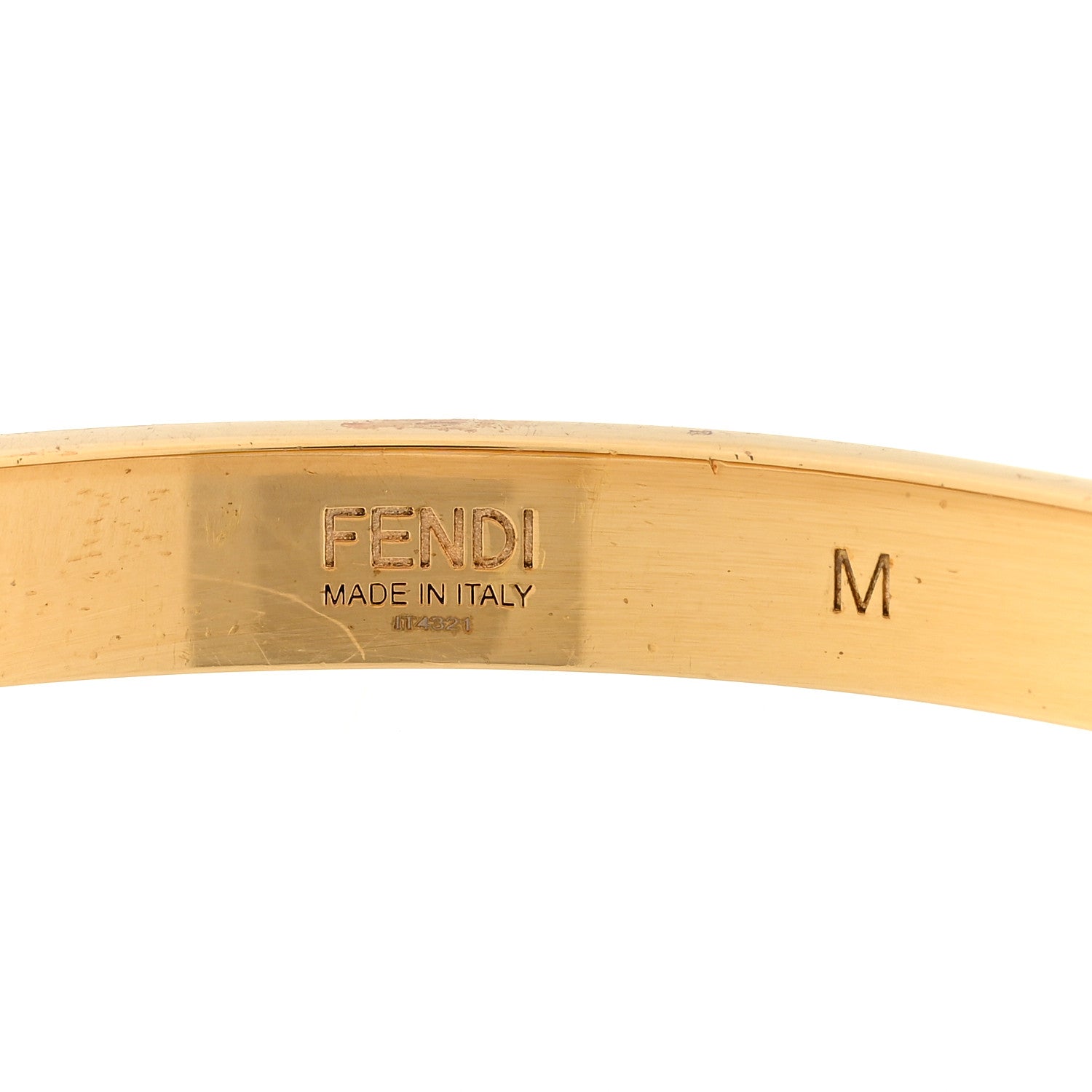 Fendi Brass Enamel FF Bracelet M Gold Black 3 of 5