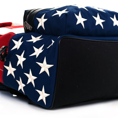 Saint Laurent Canvas American Flag Backpack Red White Blue 8 of 9