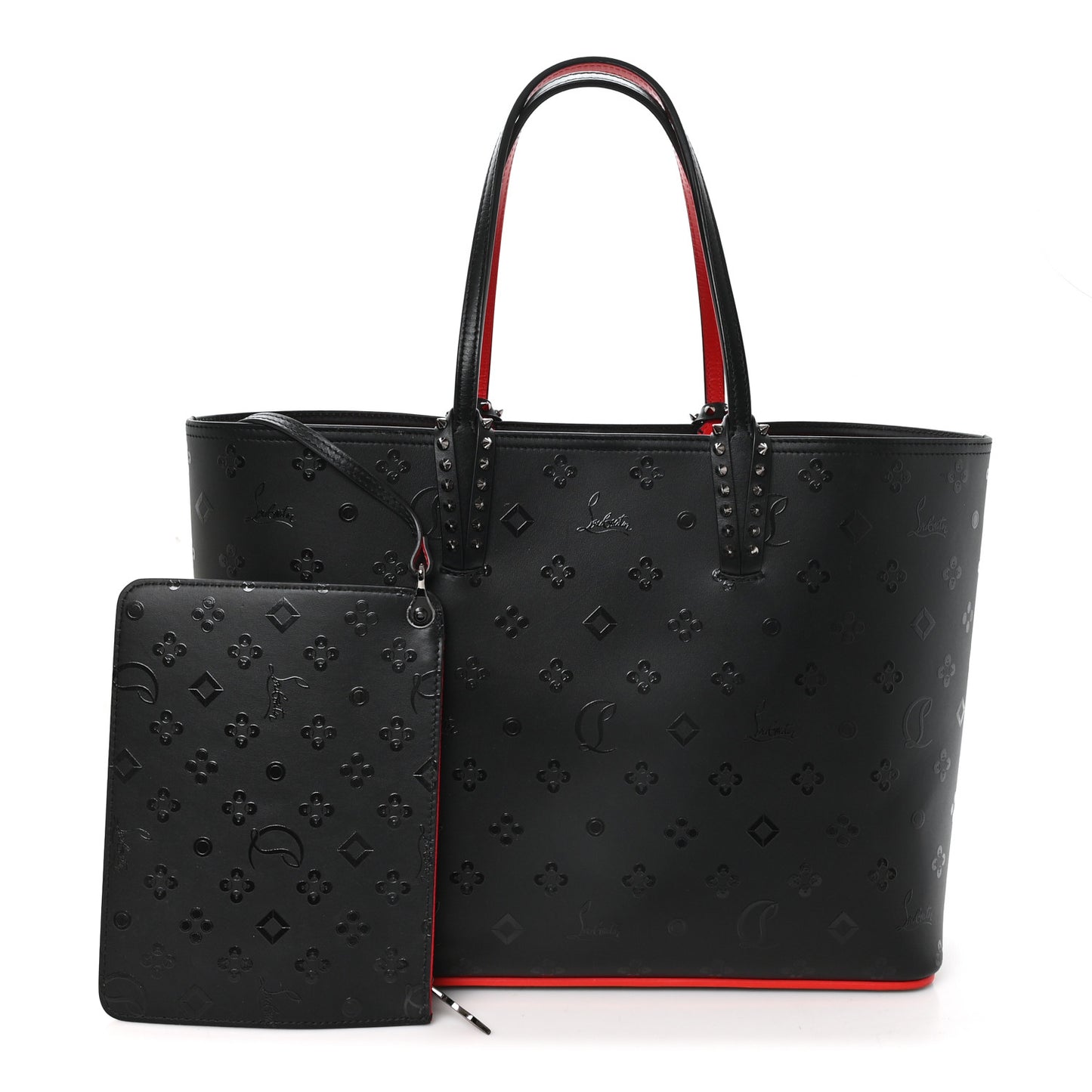 Calfskin Loubinthesky East West Cabata Tote Black