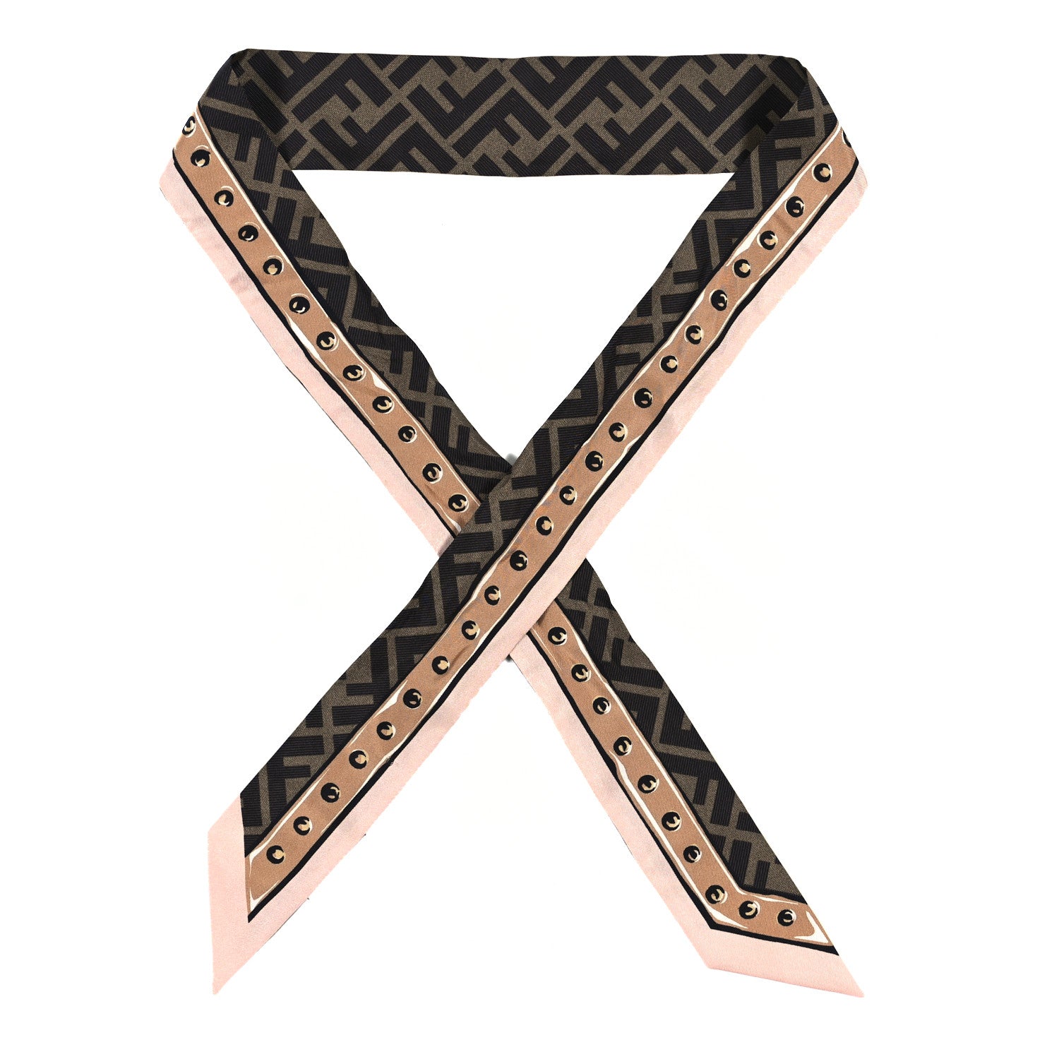 Fendi Silk FF Wrappy Bandeau Brown 1 of 3
