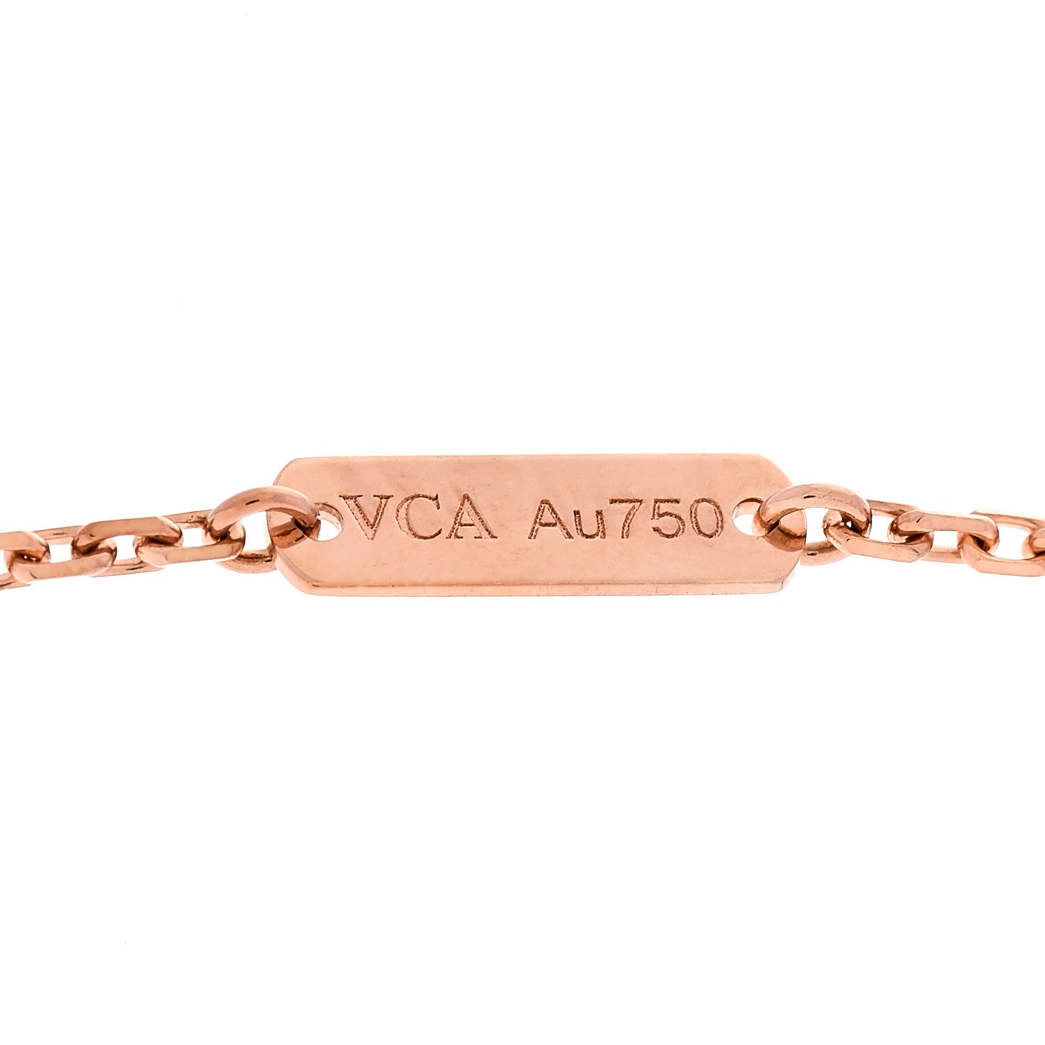 Van Cleef & Arpels 18K Rose Gold Diamond Silver Obsidian Vintage Alhambra Pendant Necklace 4 of 6