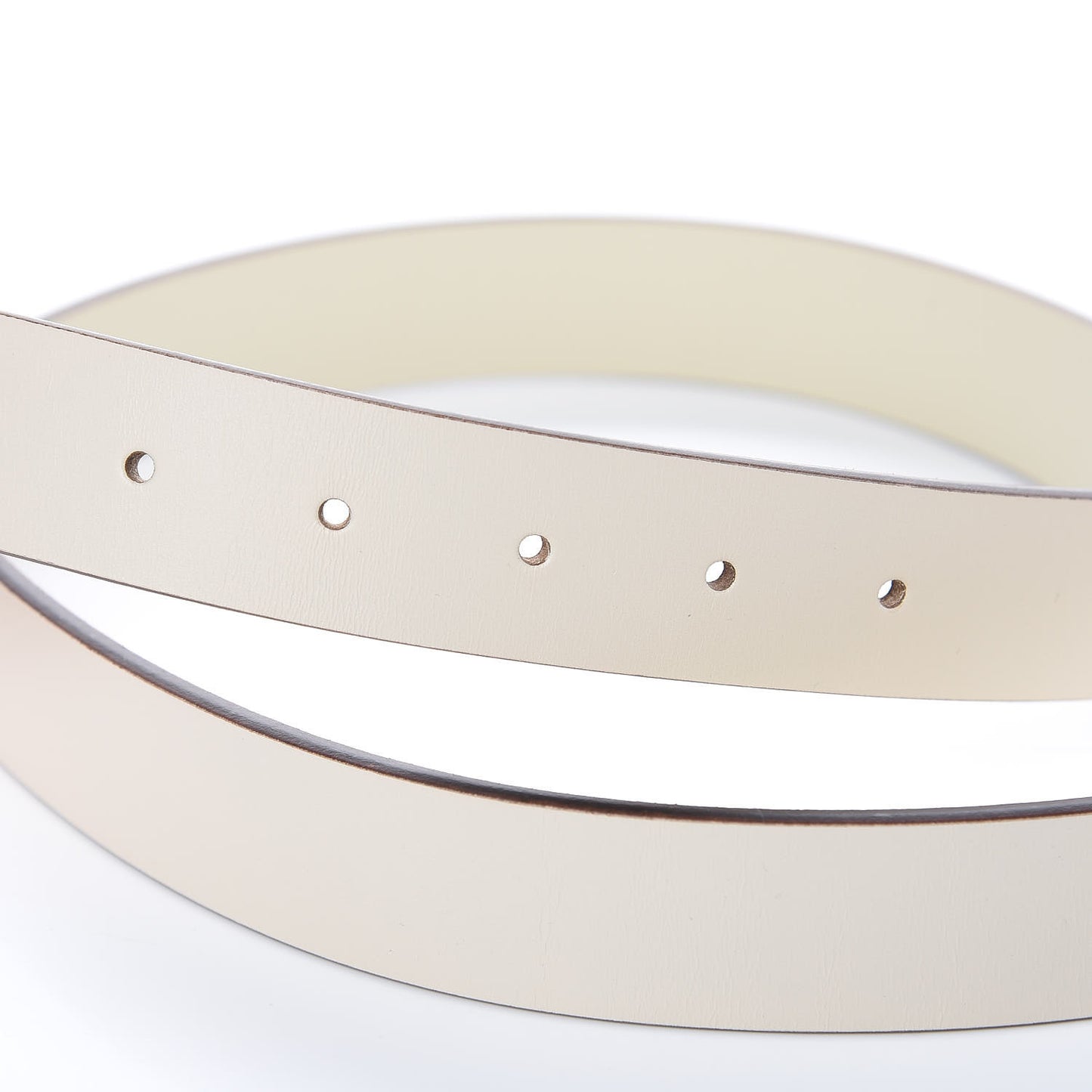 Margaux Calfskin Studded Interlocking G 30mm Belt 95 38 Mystic White