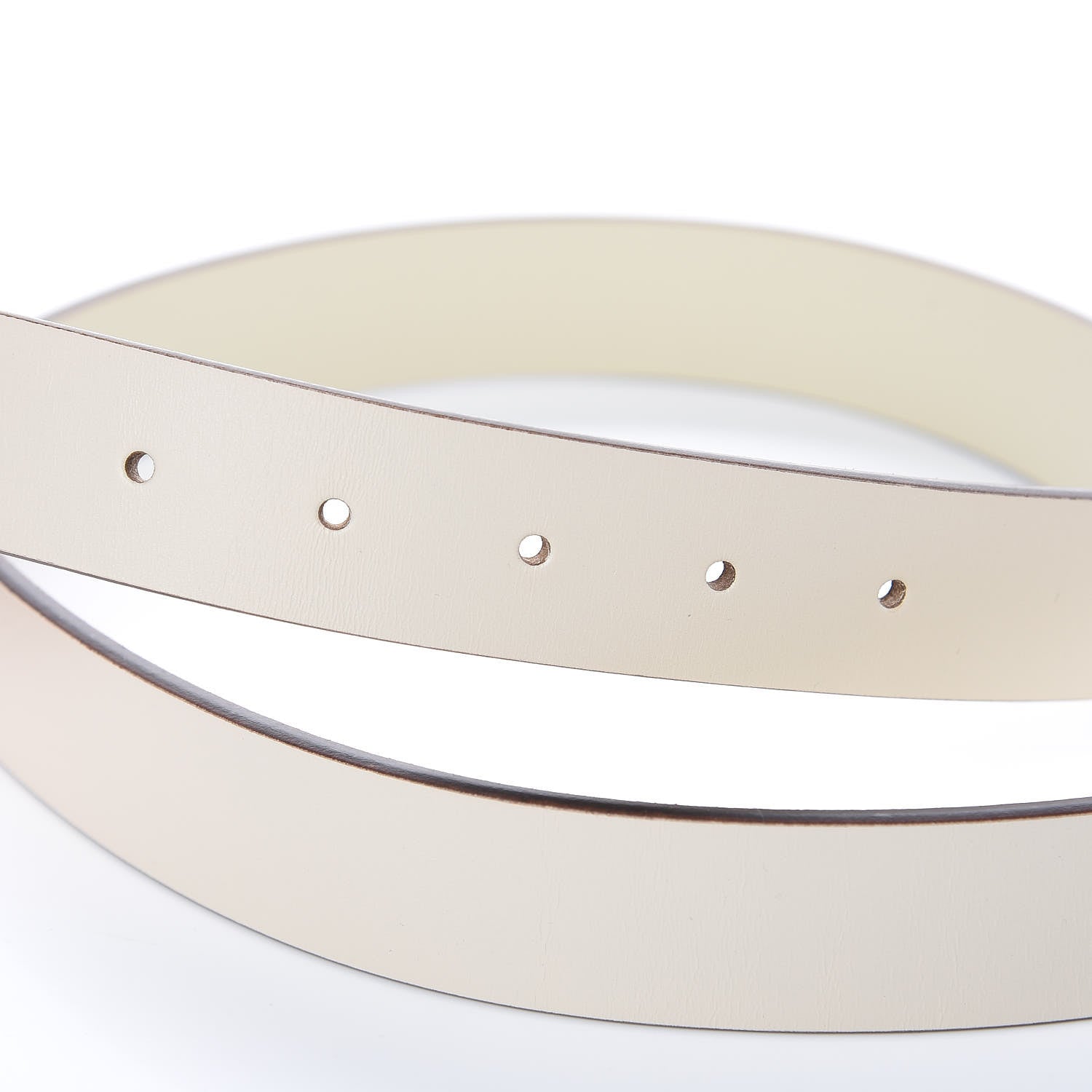 Gucci Margaux Calfskin Studded Interlocking G 30mm Belt 95 38 Mystic White 5 of 6