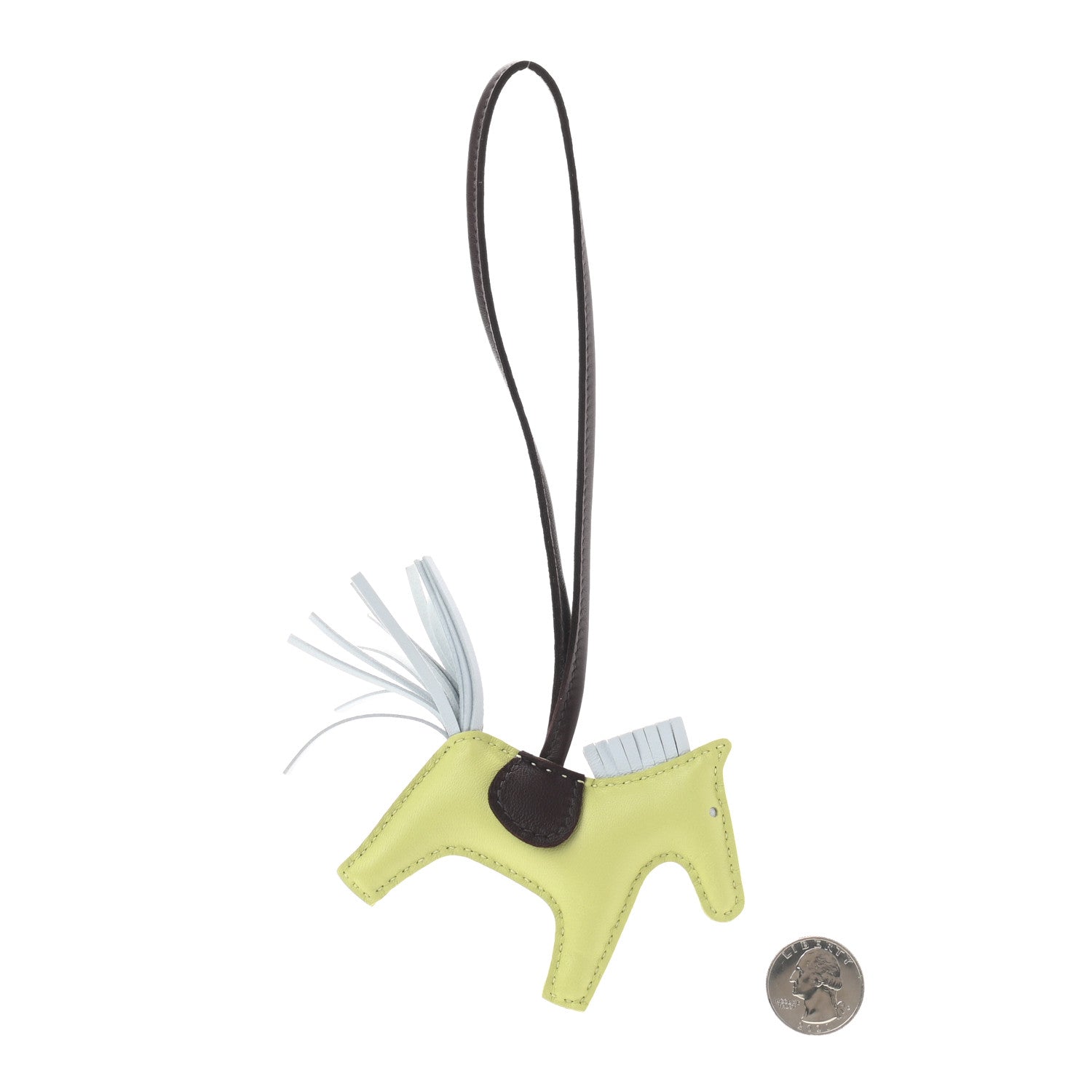 Hermes Milo Lambskin Grigri Rodeo Horse Bag Charm PM Jaune Bourgeon Bleu Brume Rouge Sellier 2 of 4