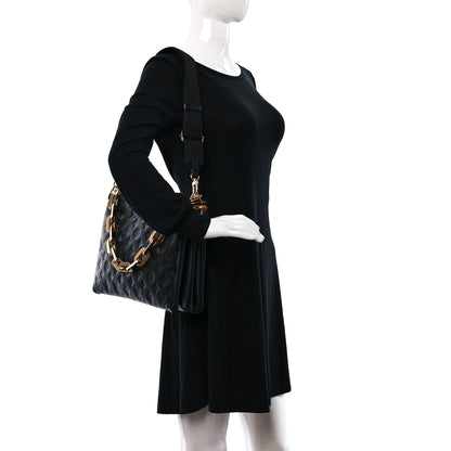 Louis Vuitton Lambskin Embossed Monogram Coussin MM Black 2 of 10