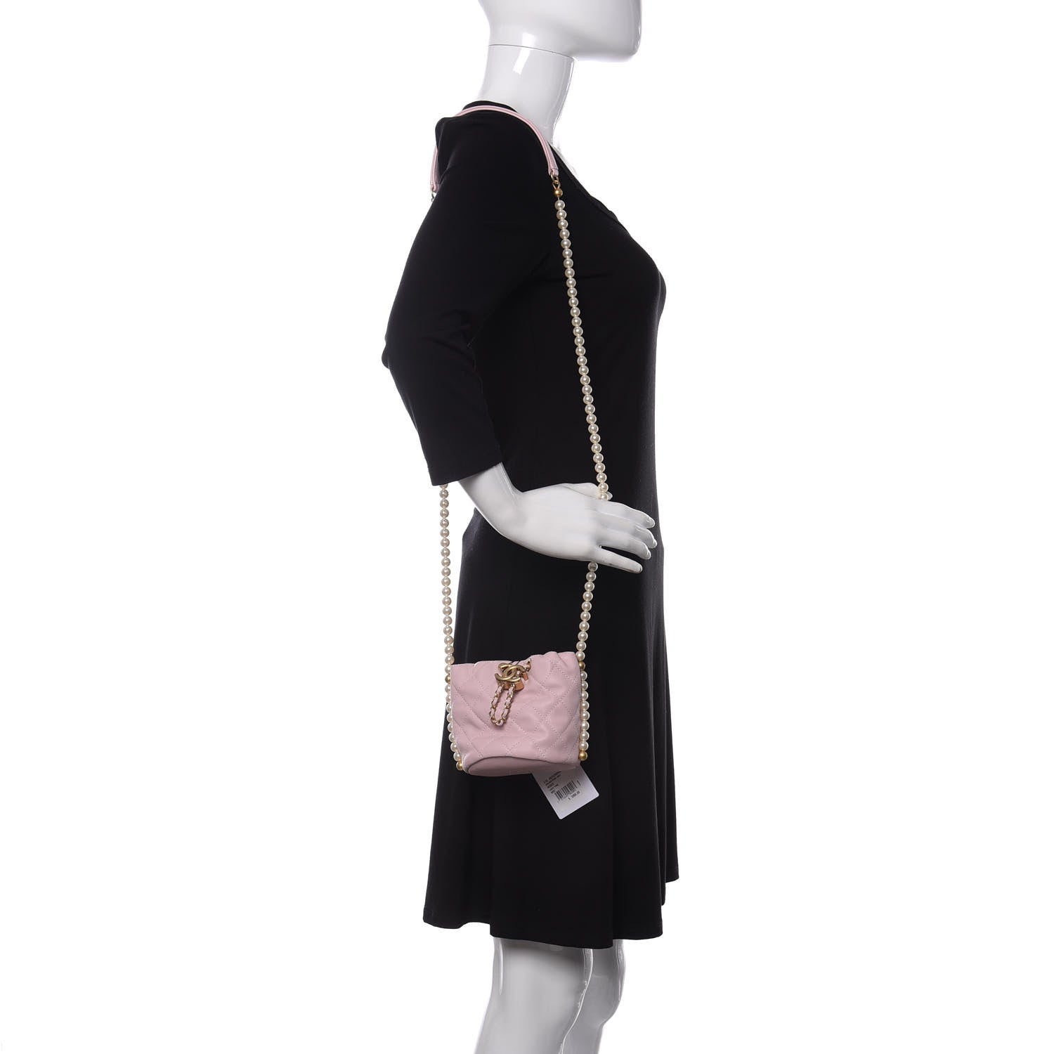 Chanel Calfskin Quilted Pearl Mini About Pearls Drawstring Bucket Light Pink 2 of 10