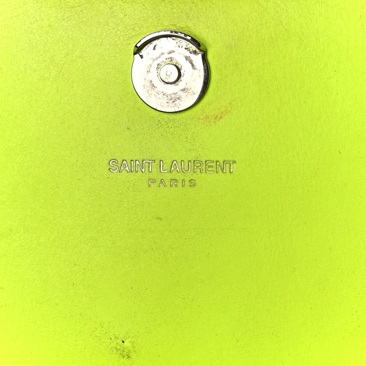 Smooth Calfskin Small Monogram Kate Satchel Neon Yellow