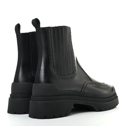 Hermes Calfskin Mens Brogue Ankle Boots 41 Black 4 of 8