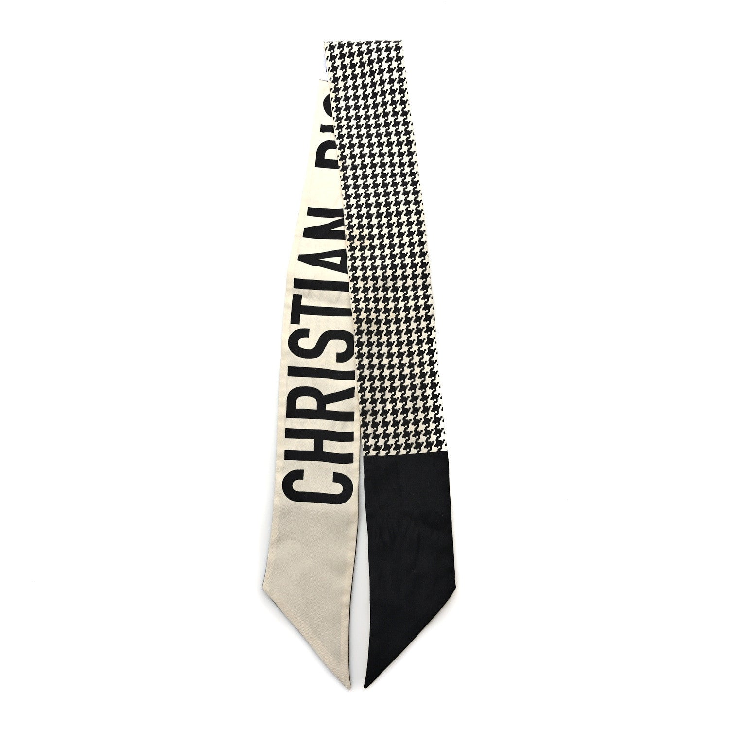 Christian Dior Silk 30 Montaigne Mitzah Scarf Black White 2 of 4