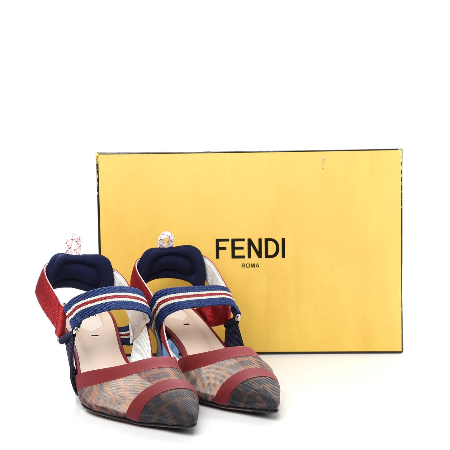 Technical Mesh FF Colibri 55mm Slingback Pumps 38 Tobacco Moro Zaffiro Ciliegia Rosso