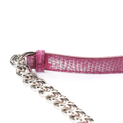 Christian Dior Metallic Lizard Small Diorama Flap Bag Fuchsia 8 of 12
