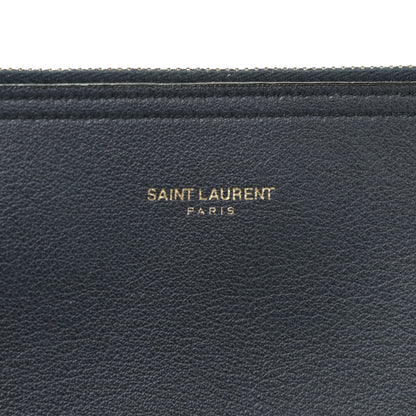 Saint Laurent Calfskin Large Shopping Tote Navy Blue 9 of 27