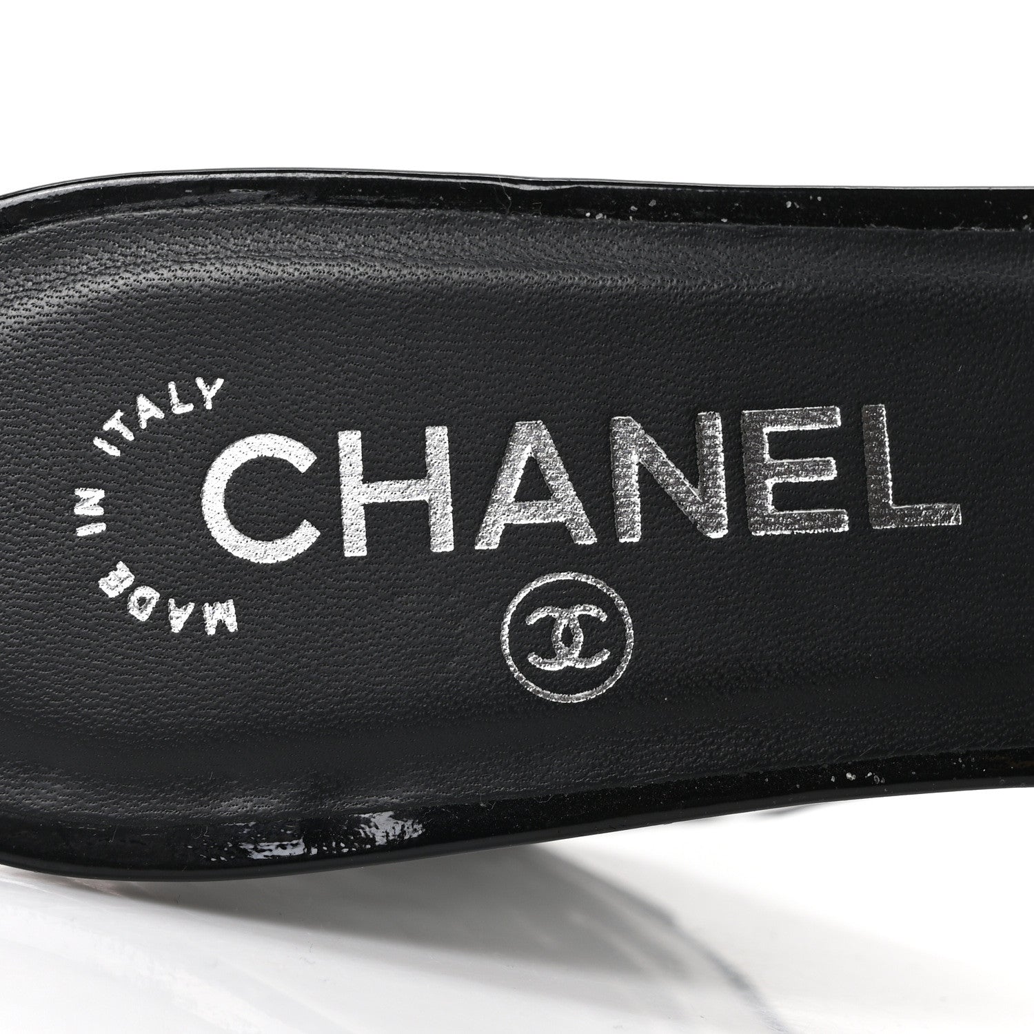 Chanel Lambskin Metallic Wedge 35.5 Black 8 of 9