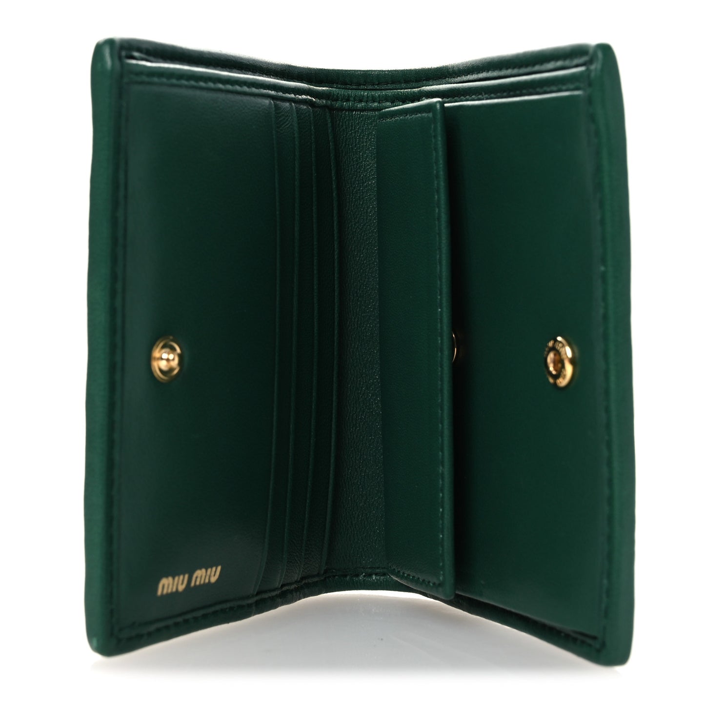 Nappa Matelasse Crystal Pearl Logo Compact Wallet Biliardo