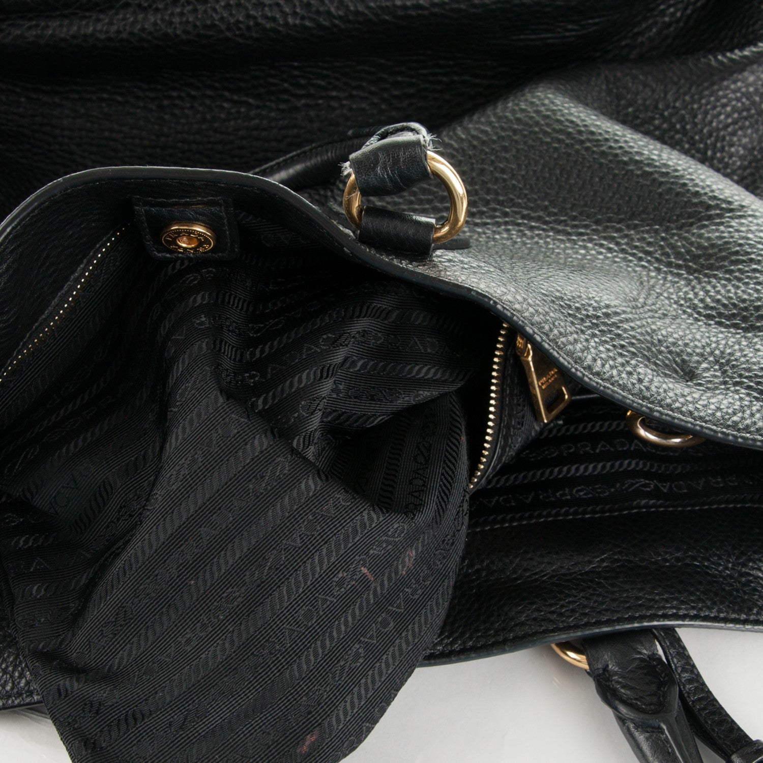 Prada Cervo Deerskin Side Zip Tote Nero Black 11 of 12