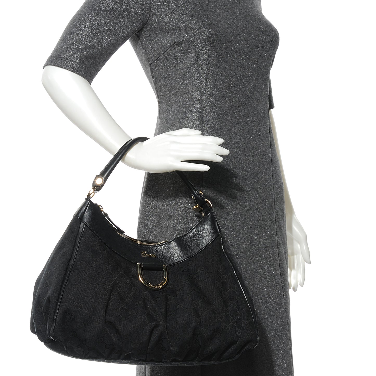Monogram D Gold Large Hobo Black