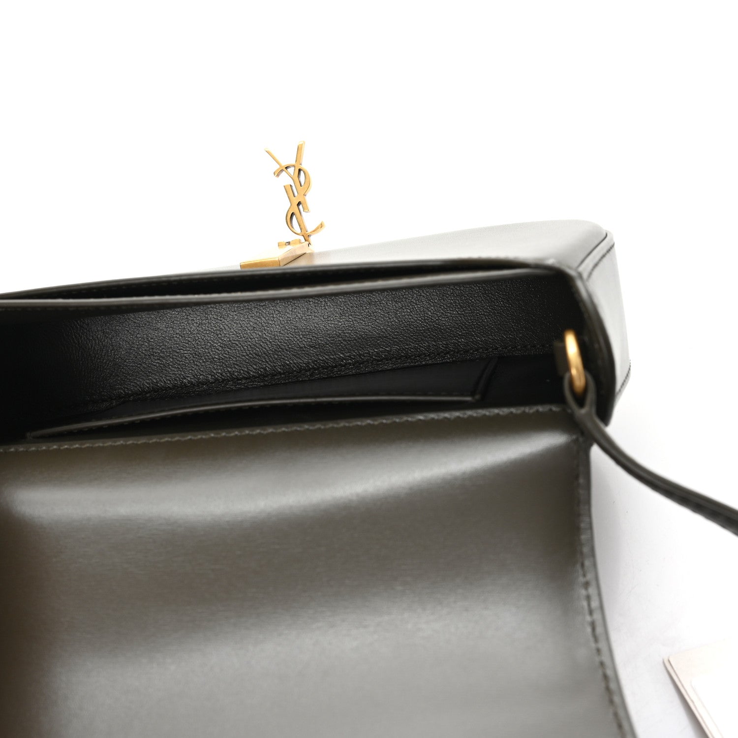 Saint Laurent Box Calfskin Mini Voltaire Shoulder Bag Deep Musk