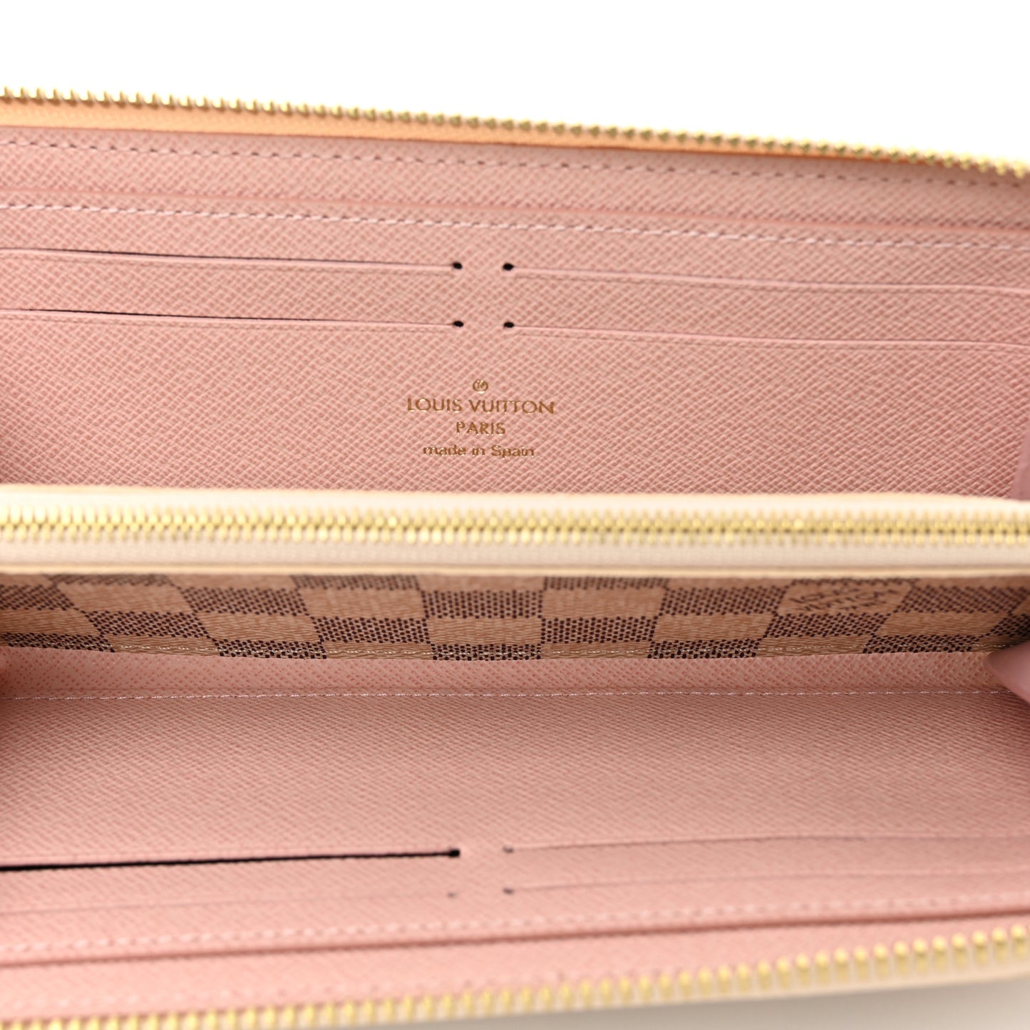 Damier Azur Clemence Wallet Rose Ballerine