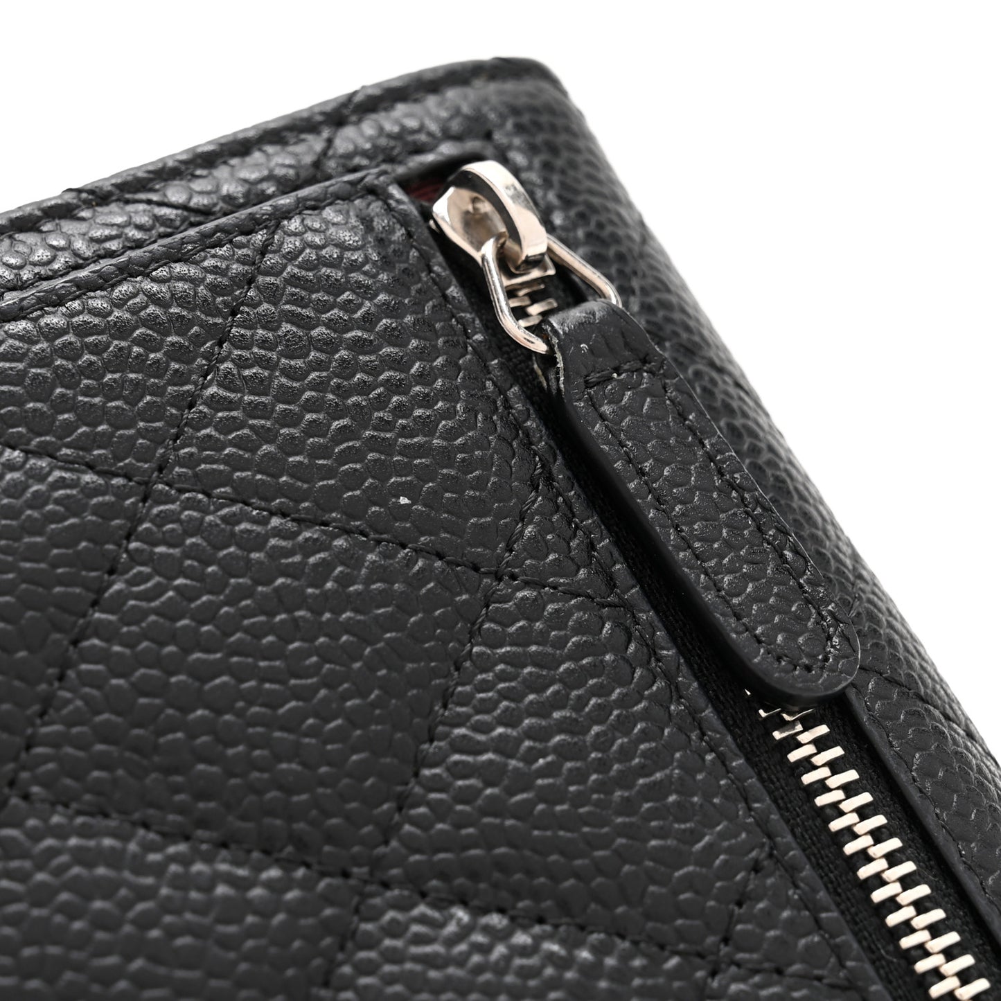 Caviar Quilted Compact Flap Wallet Black