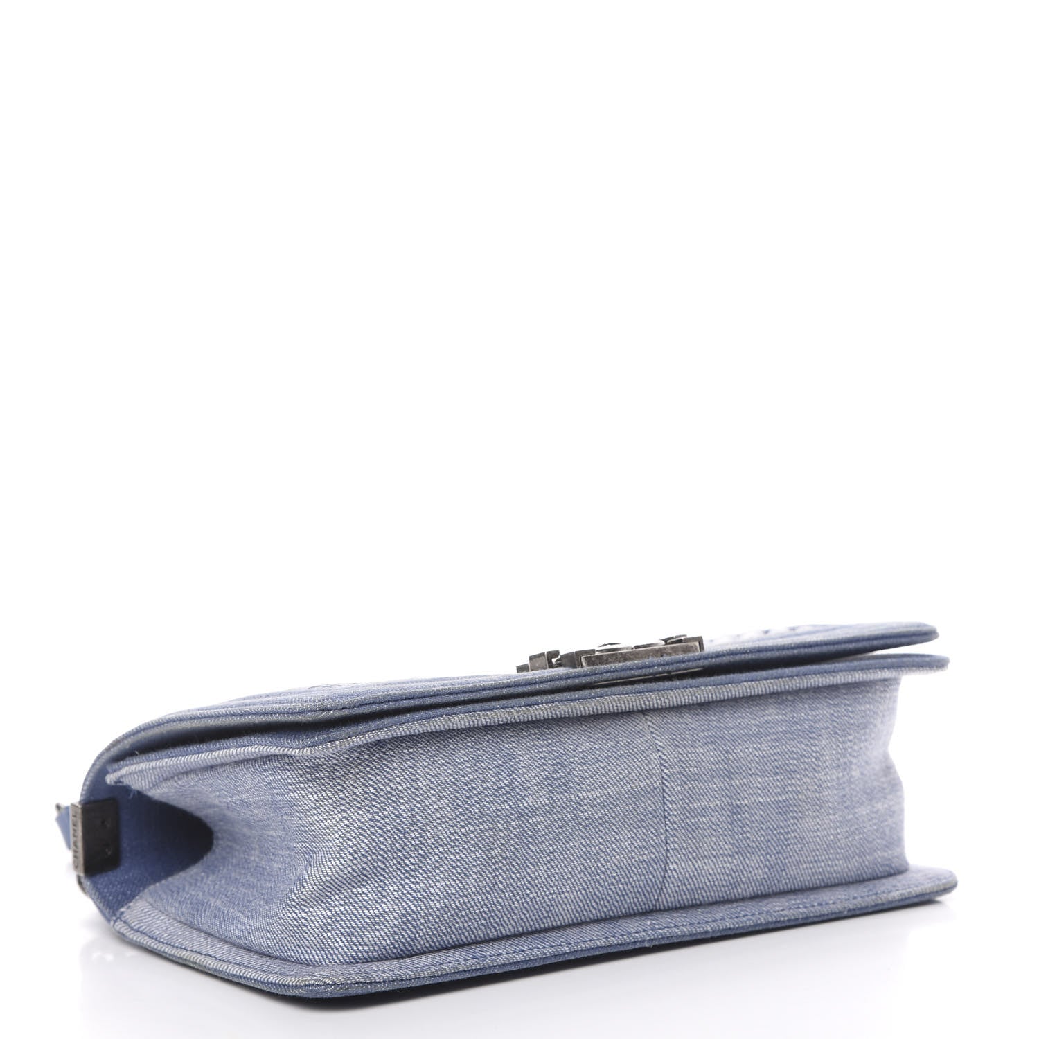 Chanel Denim Chevron Quilted Medium Boy Flap Blue 3 of 9