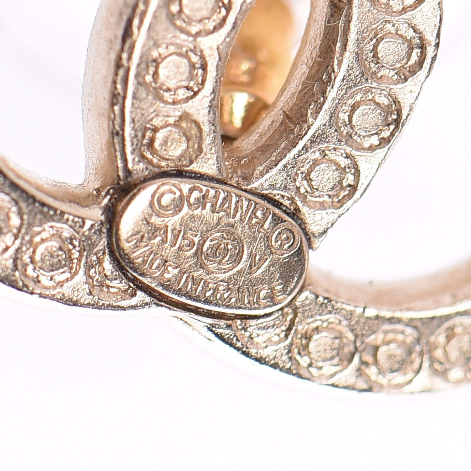 Chanel Crystal CC Earrings Light Gold 4 of 5