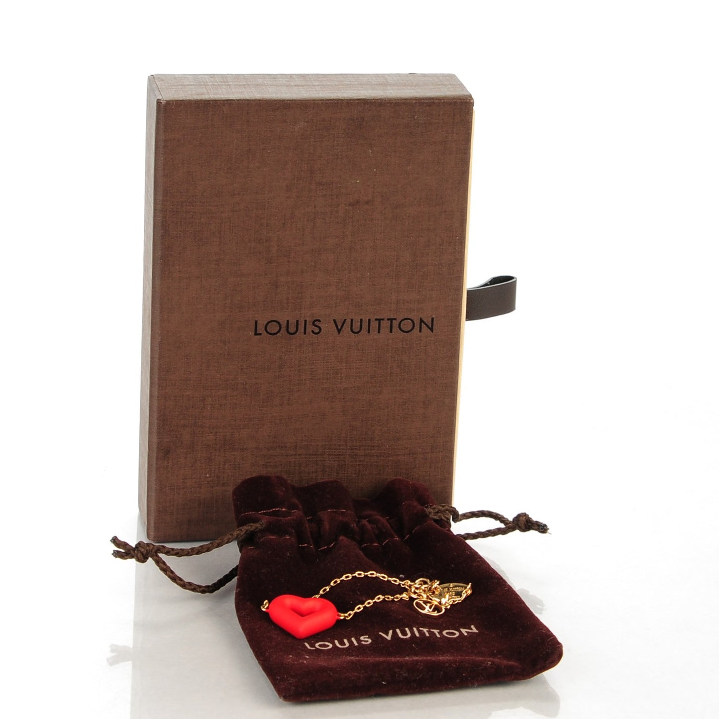 LV and V Bracelet Gold Red