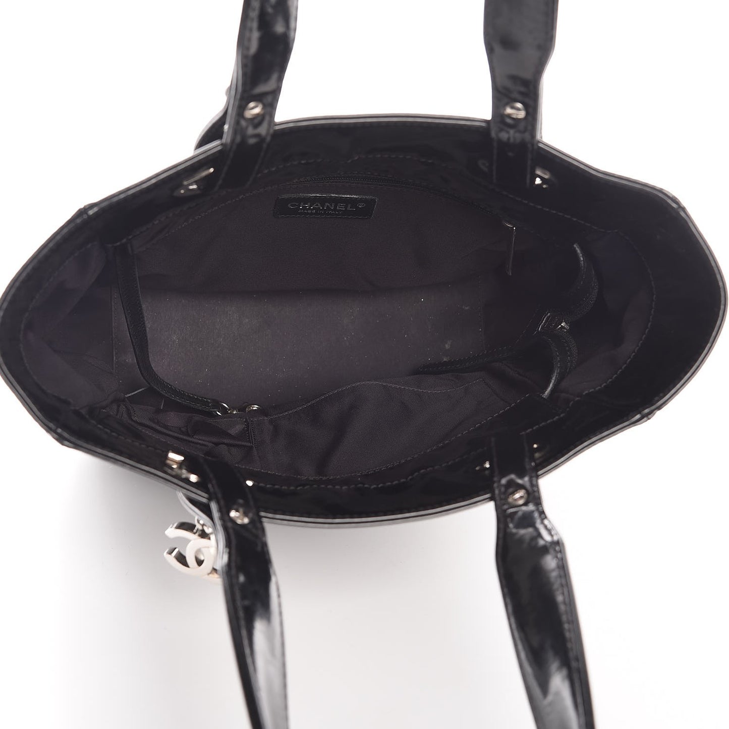 Vinyl Quilted Small Paris Biarritz Tote Black
