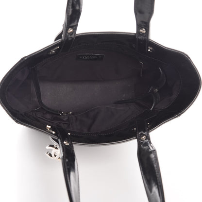 Chanel Vinyl Quilted Small Paris Biarritz Tote Black 5 of 7